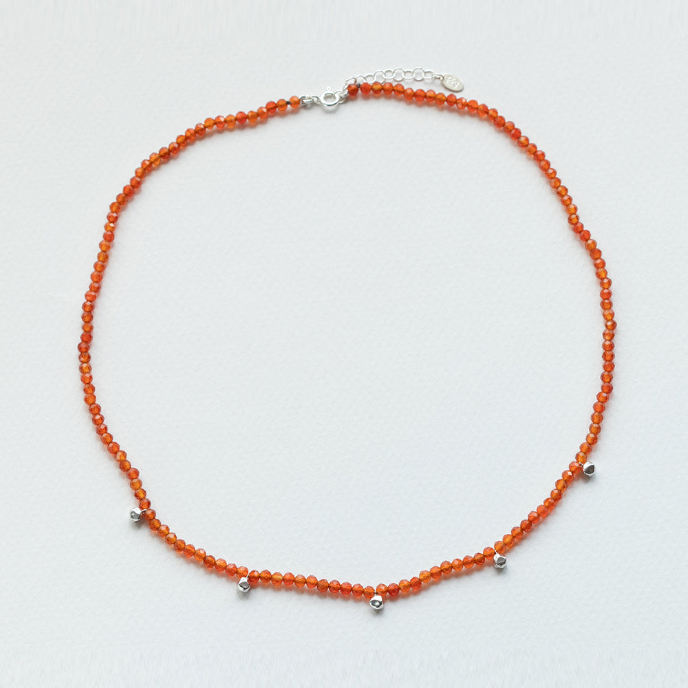 Terrestrial carnelian κολιέ ασημί