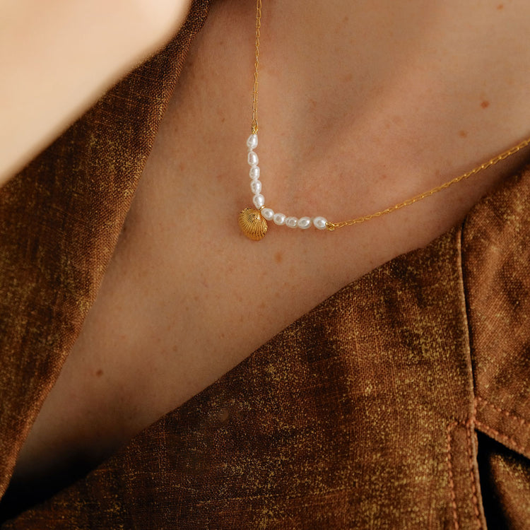 Coquilles jouet pearl κολιέ χρυσό