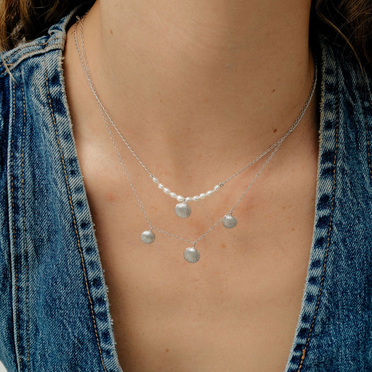 Coquilles jouet pearl κολιέ ασημί