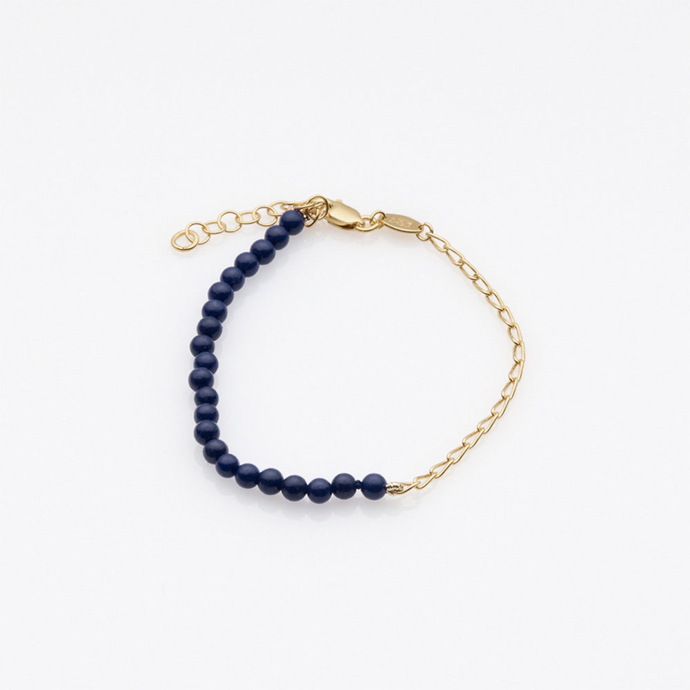 Half & Half lapis lazuli βραχιόλι κίτρινο χρυσό 14Κ