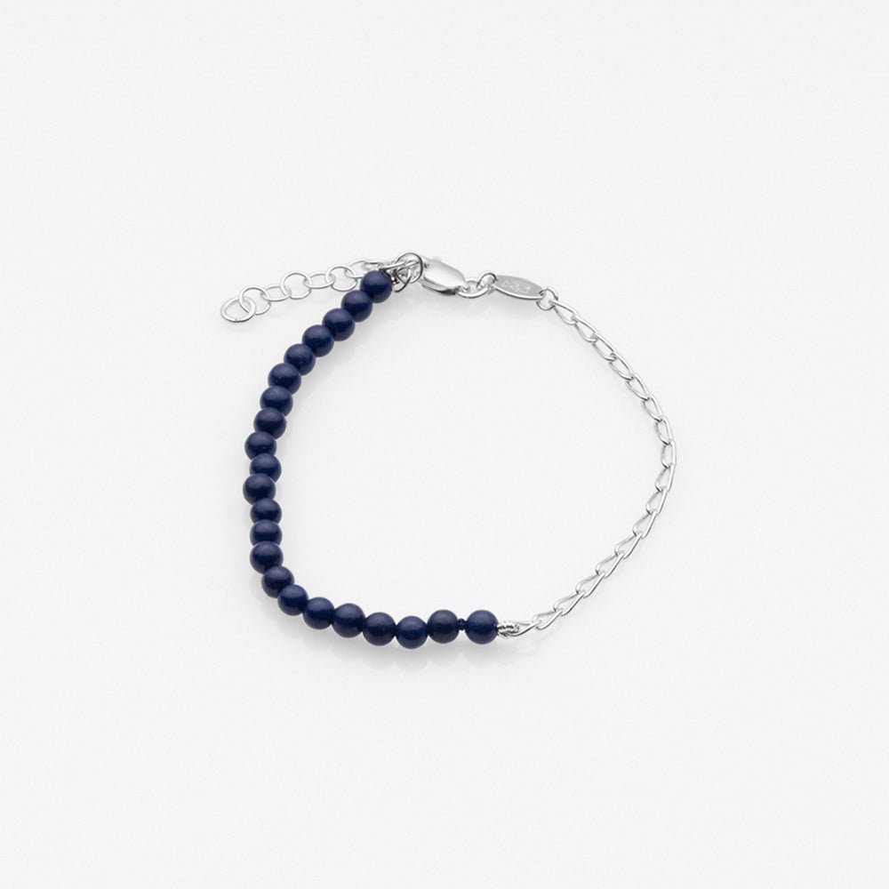 Half & Half lapis lazuli βραχιόλι ασημί