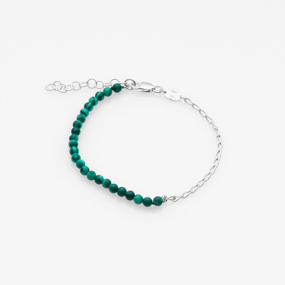 Half & Half malachite βραχιόλι ασημί