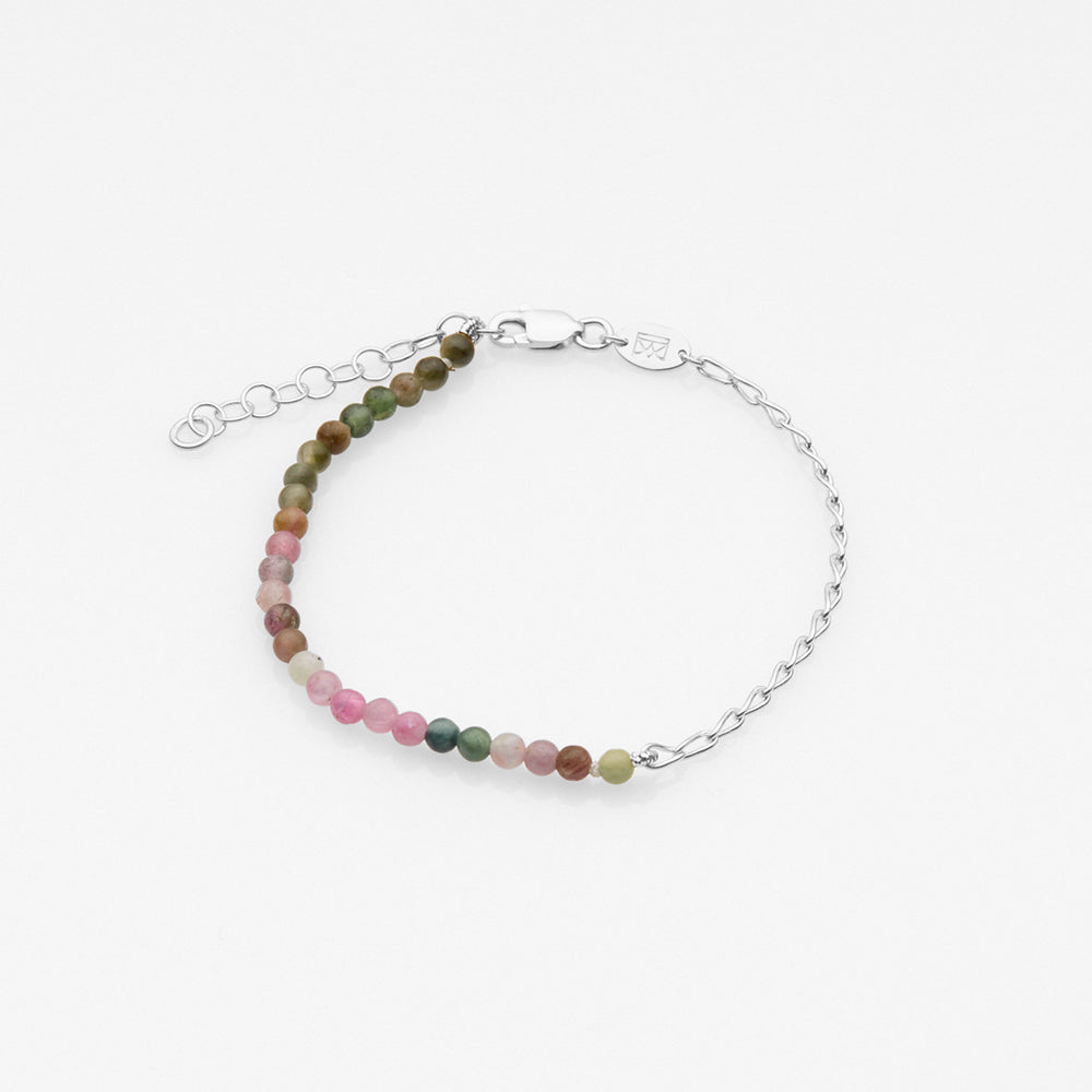 Half & Half tourmaline βραχιόλι ασημί