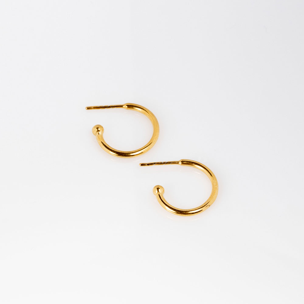 Charming Hoops S σκουλαρίκια γυαλιστερά χρυσό