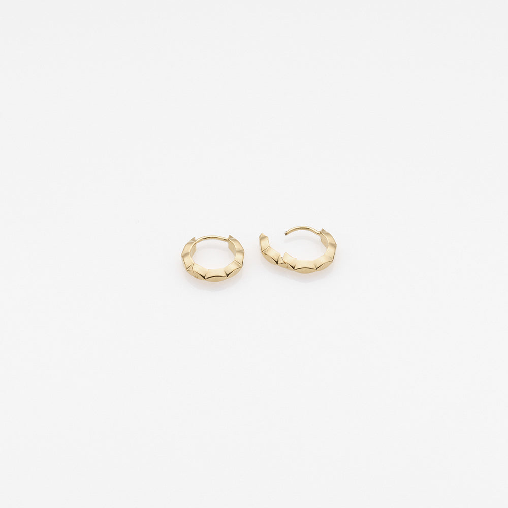 Tiny Treasures navette σκουλαρίκια huggies κίτρινο χρυσό 14Κ