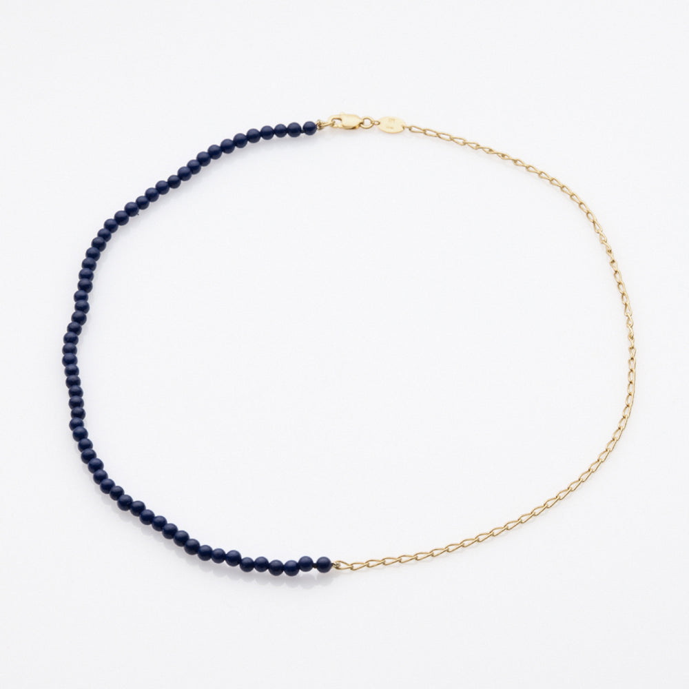 Half & Half lapis lazuli κολιέ κίτρινο χρυσό 14Κ