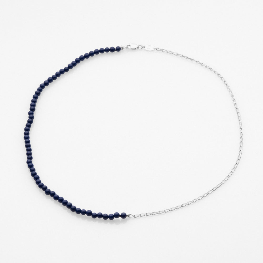 Half & Half lapis lazuli κολιέ ασημί