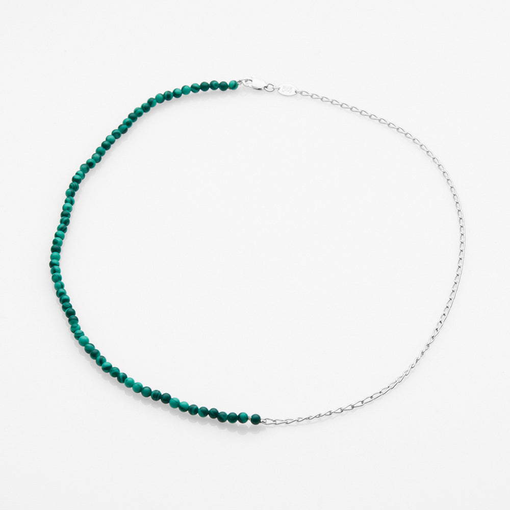 Half & Half malachite κολιέ ασημί