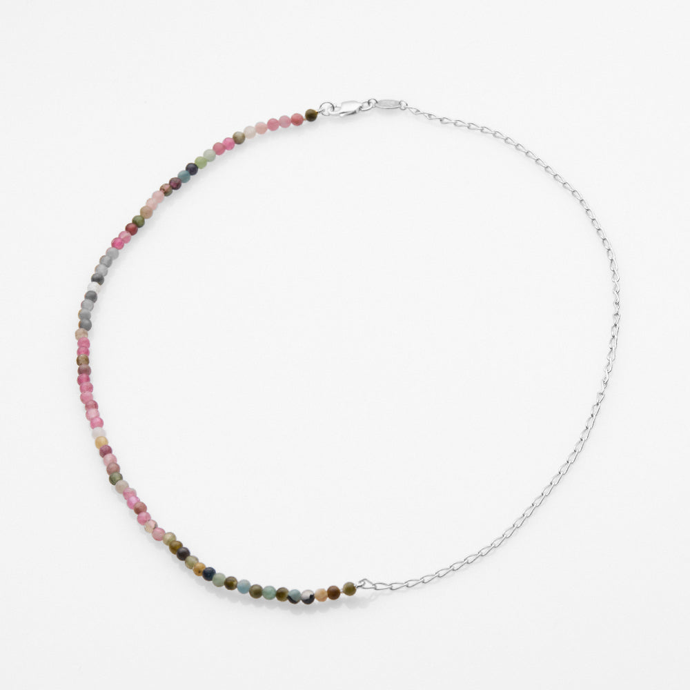 Half & Half tourmaline κολιέ ασημί