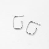 Charming Squares L σκουλαρίκια γυαλιστερά ασημί