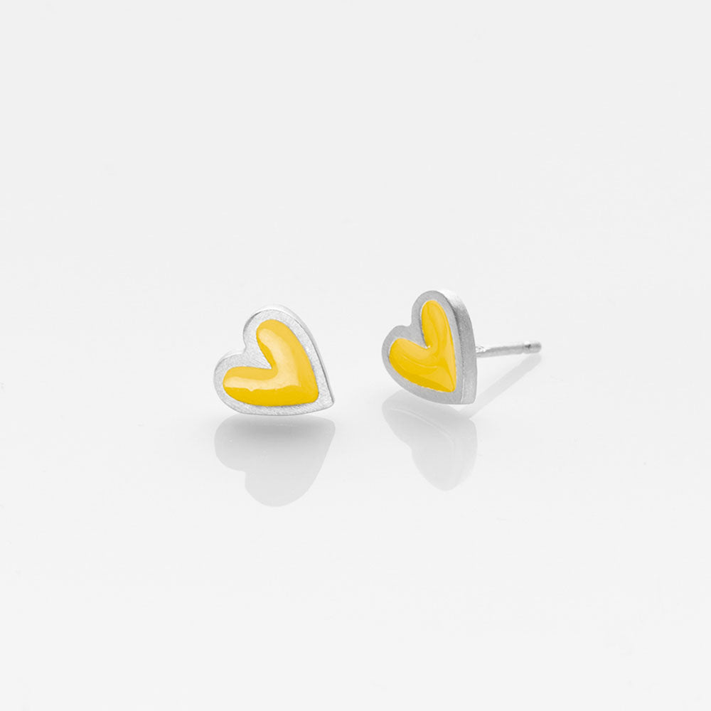 Heartlette σκουλαρίκια ασημί Shamelessly Yellow