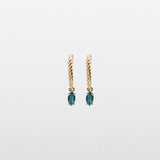 Fizzy blue topaz σκουλαρίκια huggies κίτρινο χρυσό 14Κ