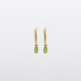 Fizzy peridot σκουλαρίκια huggies κίτρινο χρυσό 14Κ