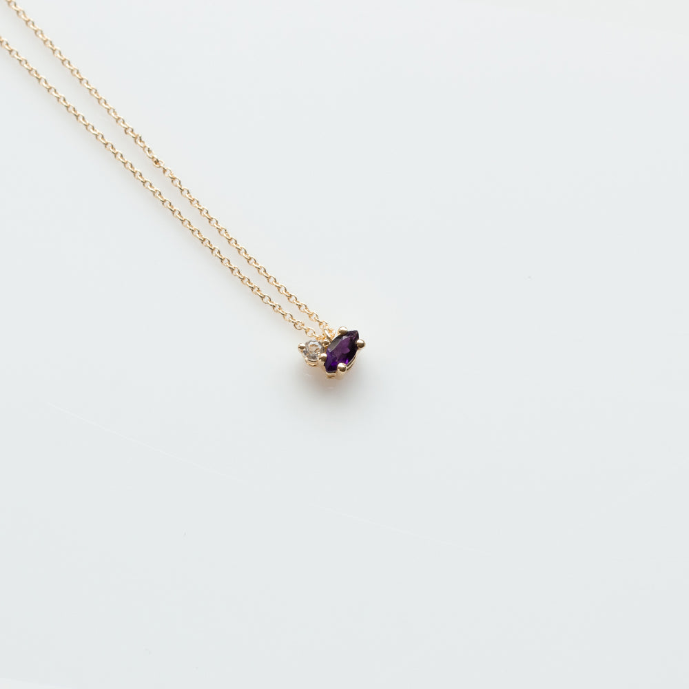 Fizzy amethyst & white topaz κολιέ κίτρινο χρυσό 14Κ