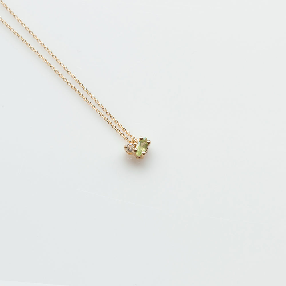 Fizzy peridot & white topaz κολιέ κίτρινο χρυσό 14Κ