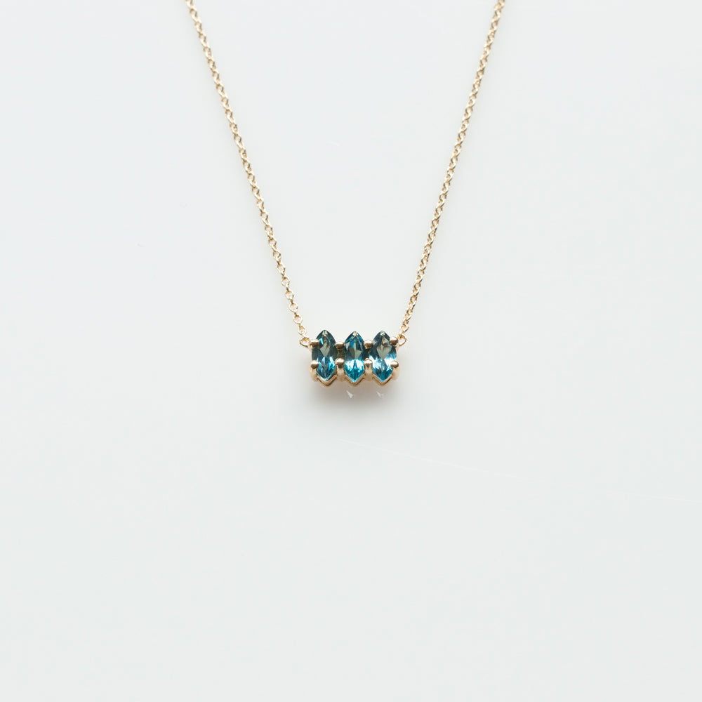 Fizzy blue topaz κολιέ κίτρινο χρυσό 14Κ