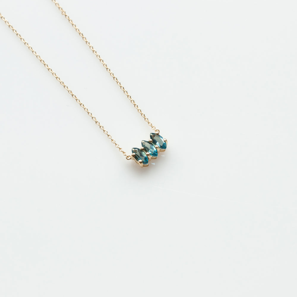 Fizzy blue topaz κολιέ κίτρινο χρυσό 14Κ