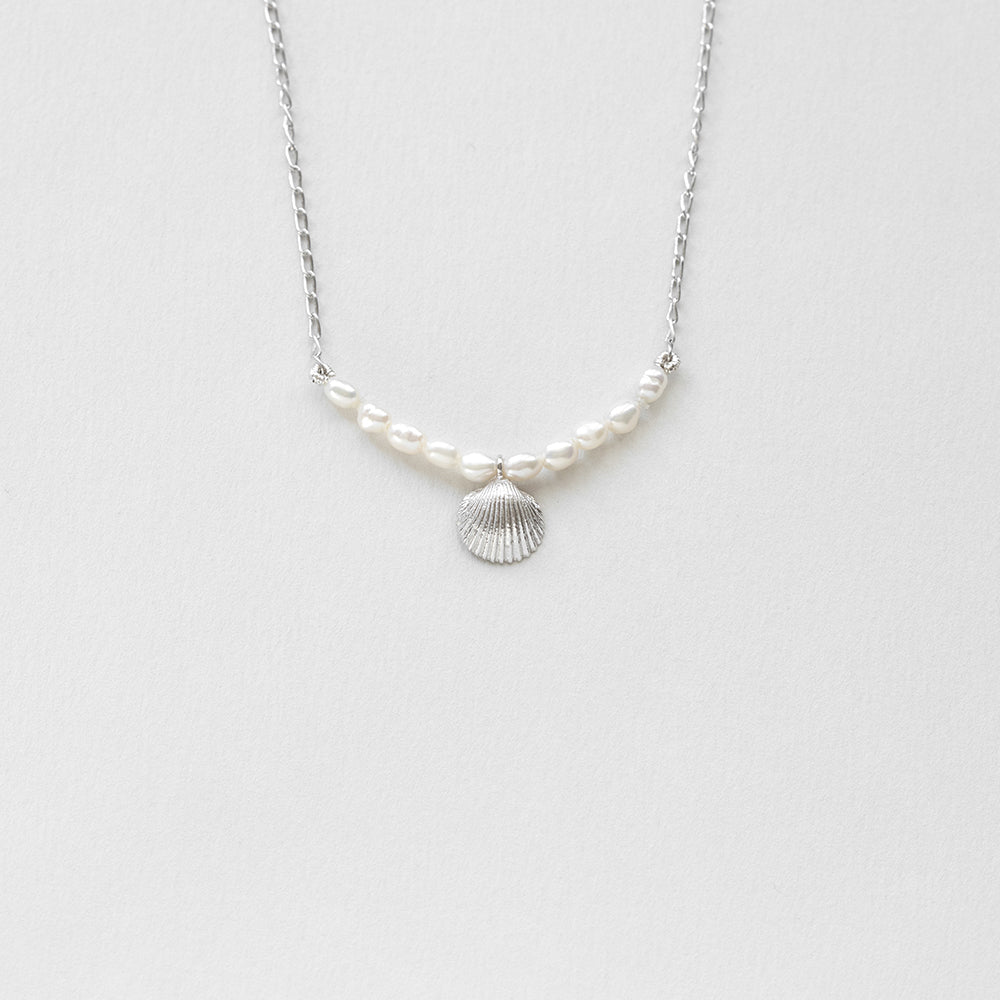 Coquilles jouet pearl κολιέ ασημί