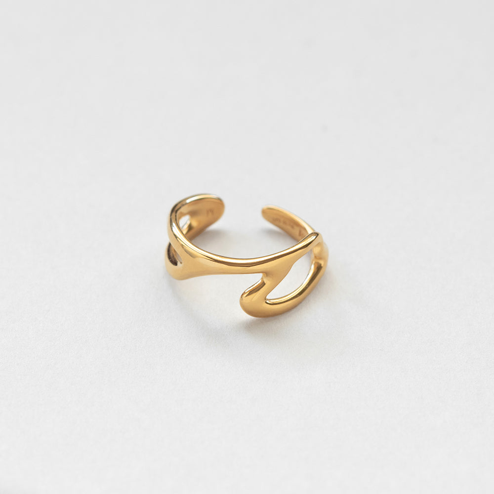 L'eau ripple δαχτυλίδι χρυσό