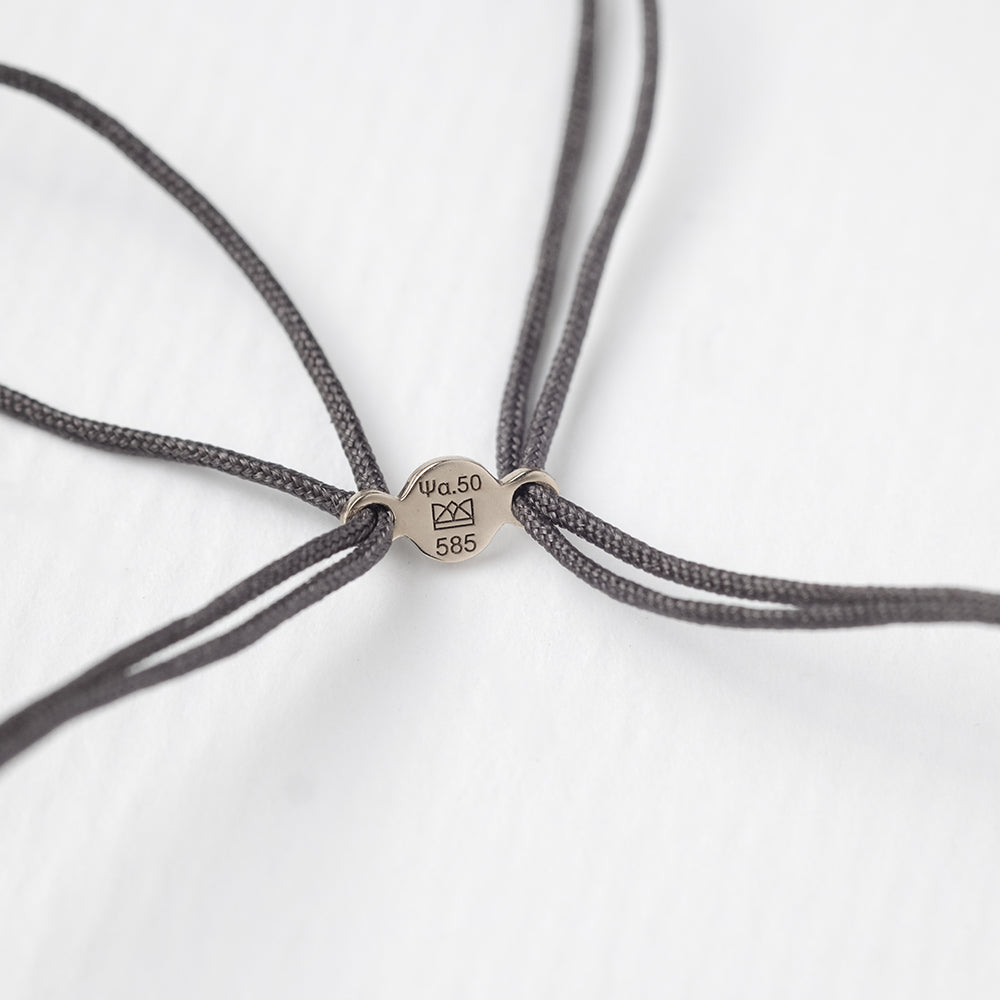 Astro triplet βραχιόλι με κλωστή λευκό χρυσό 14Κ