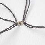 Astro triplet βραχιόλι με κλωστή λευκό χρυσό 14Κ