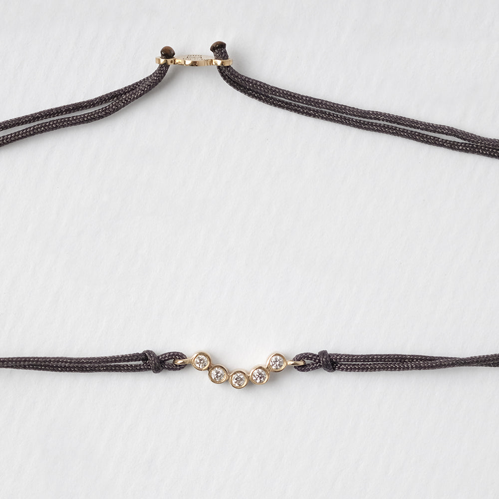 Astro quintet βραχιόλι με κλωστή κίτρινο χρυσό 14Κ