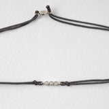 Astro triplet βραχιόλι με κλωστή λευκό χρυσό 14Κ