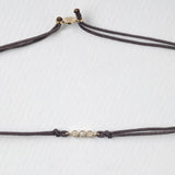 Astro triplet βραχιόλι με κλωστή κίτρινο χρυσό 14Κ