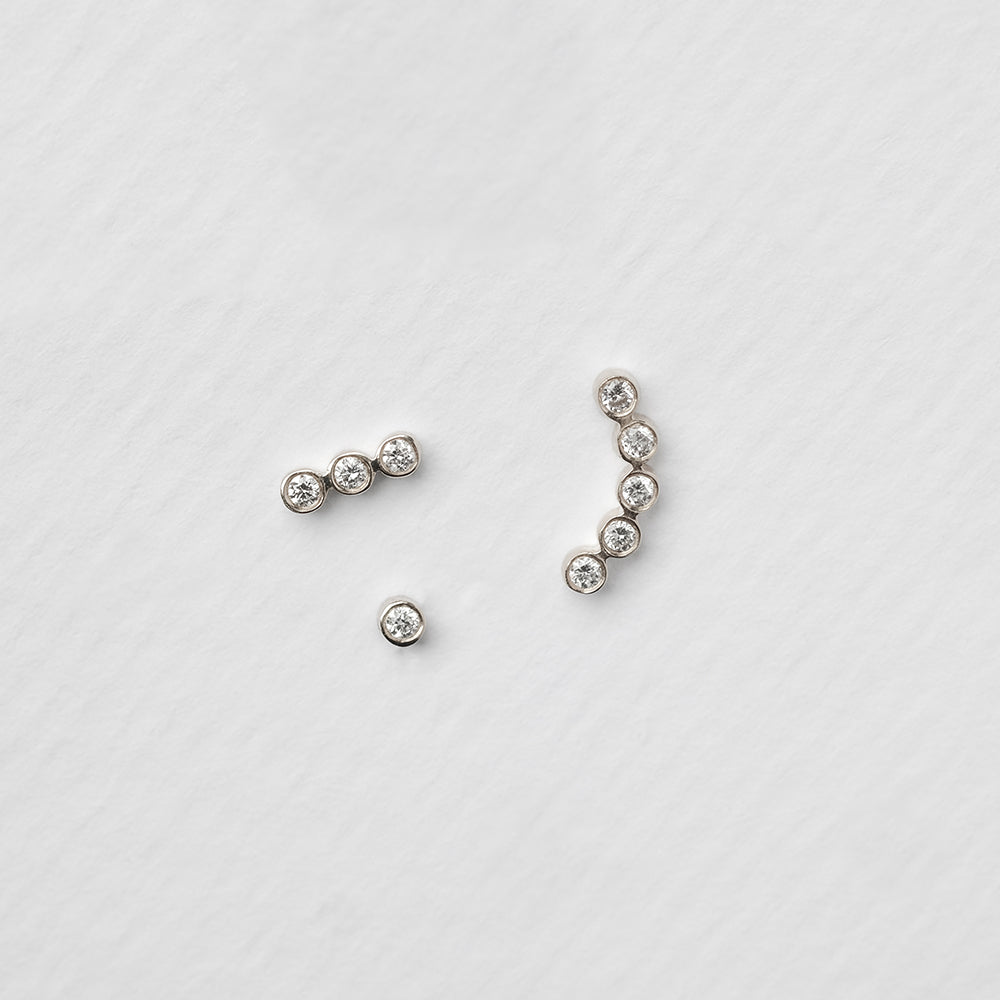 Astro quintet σκουλαρίκι καρφωτό λευκό χρυσό 14Κ