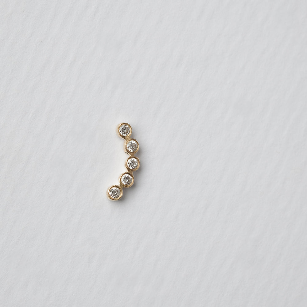 Astro quintet σκουλαρίκι καρφωτό κίτρινο χρυσό 14Κ