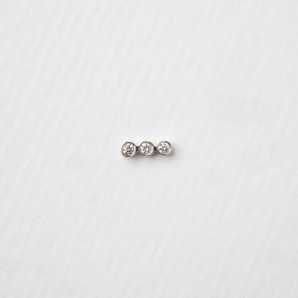 Astro triplet σκουλαρίκι καρφωτό λευκό χρυσό 14Κ