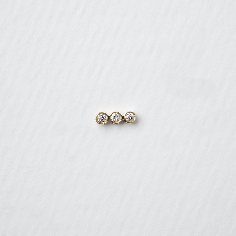 Astro triplet σκουλαρίκι καρφωτό κίτρινο χρυσό 14Κ