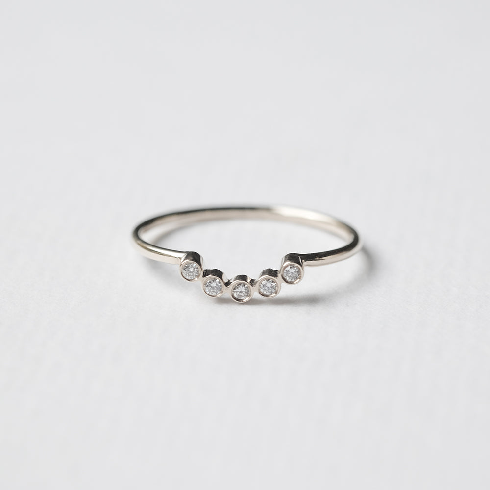 Astro quintet δαχτυλίδι λευκό χρυσό 14Κ