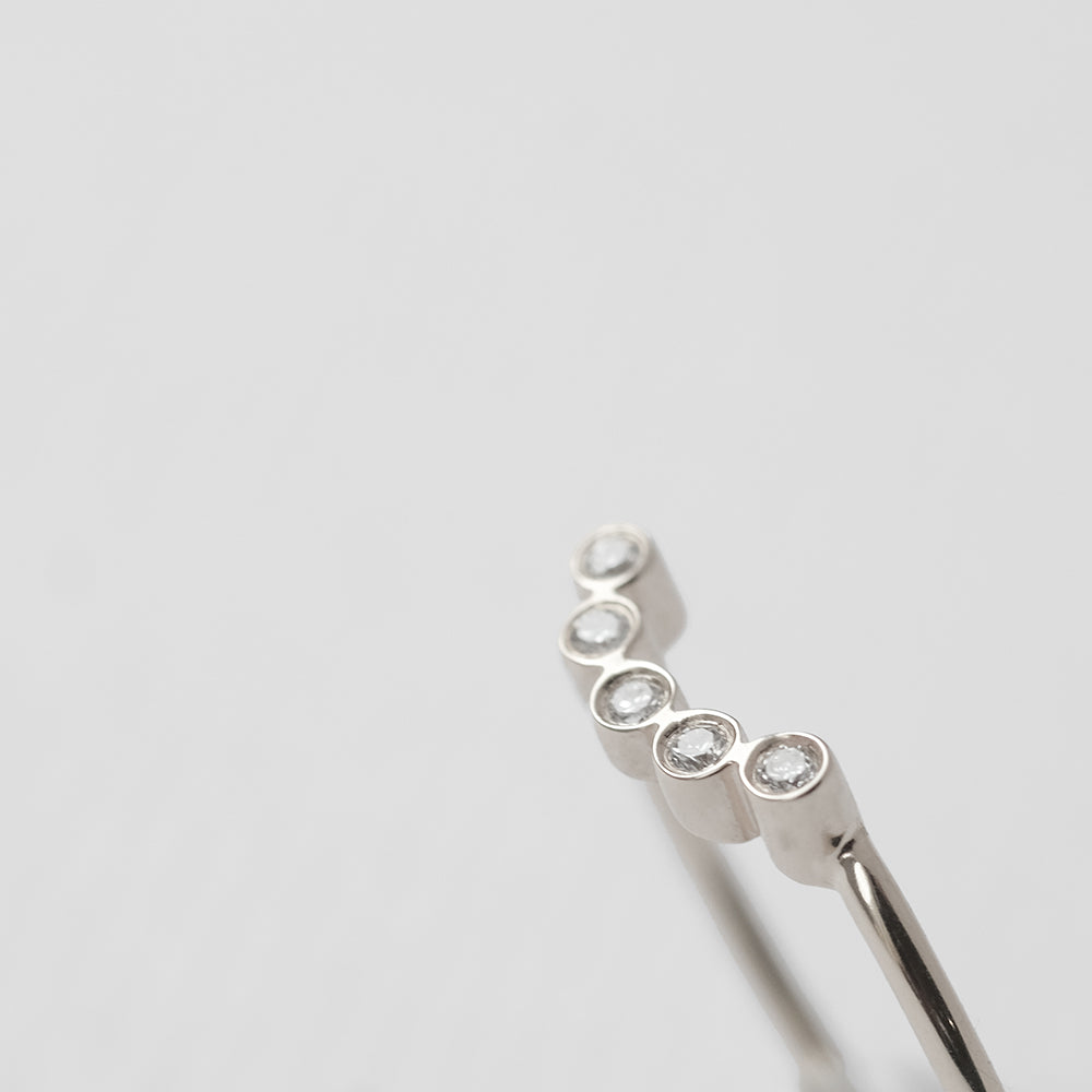 Astro quintet δαχτυλίδι λευκό χρυσό 14Κ