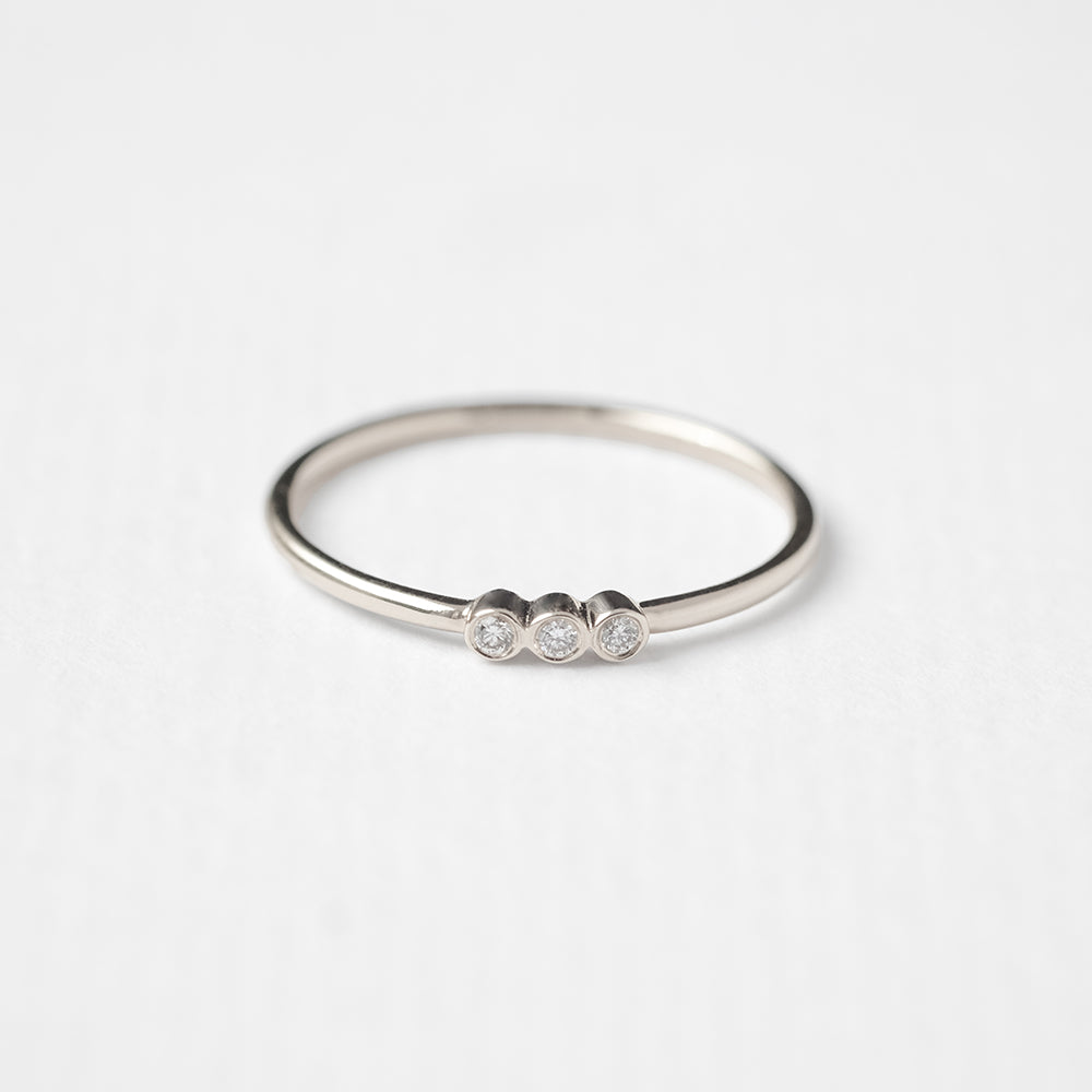 Astro triplet δαχτυλίδι λευκό χρυσό 14Κ