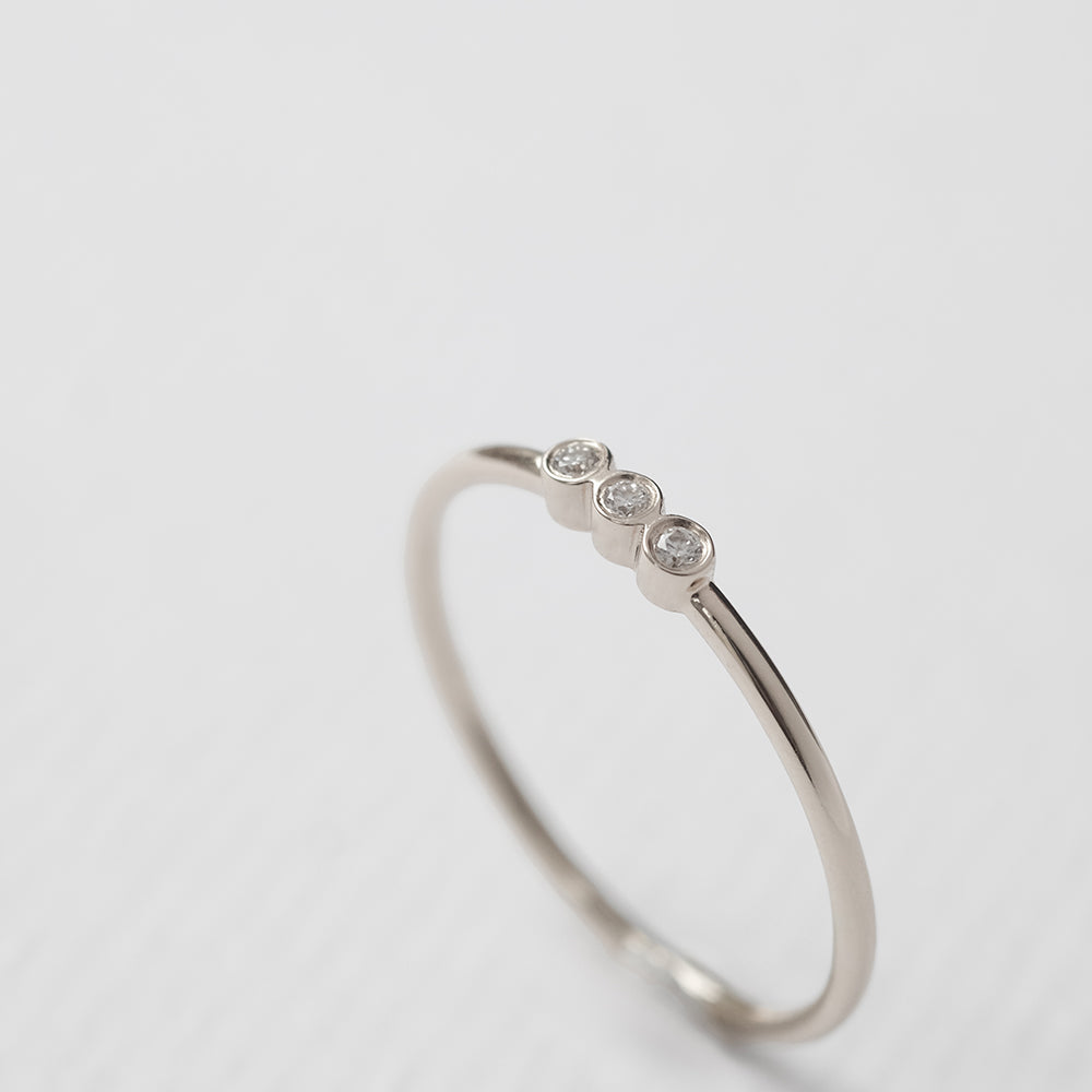 Astro triplet δαχτυλίδι λευκό χρυσό 14Κ