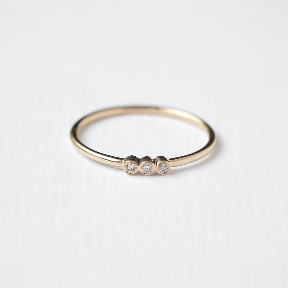 Astro triplet δαχτυλίδι κίτρινο χρυσό 14Κ