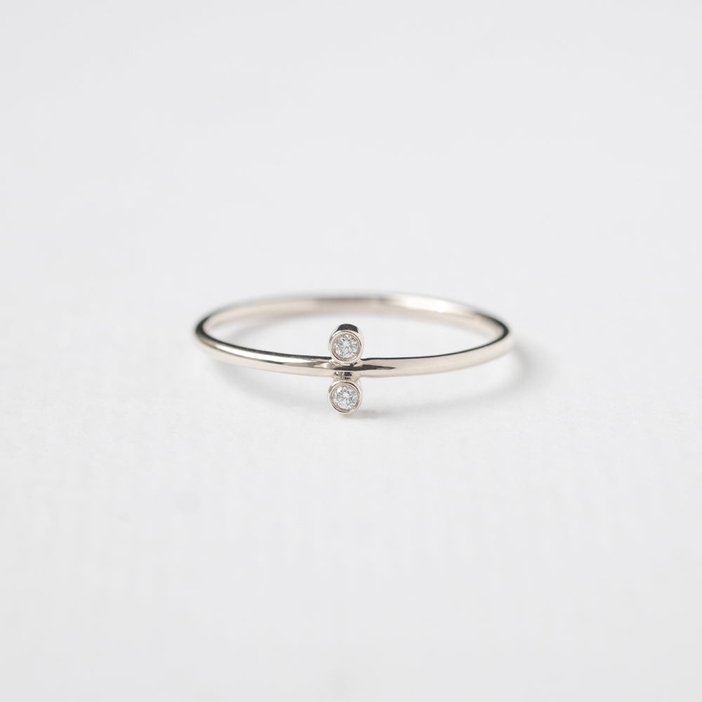 Astro twin δαχτυλίδι λευκό χρυσό 14Κ