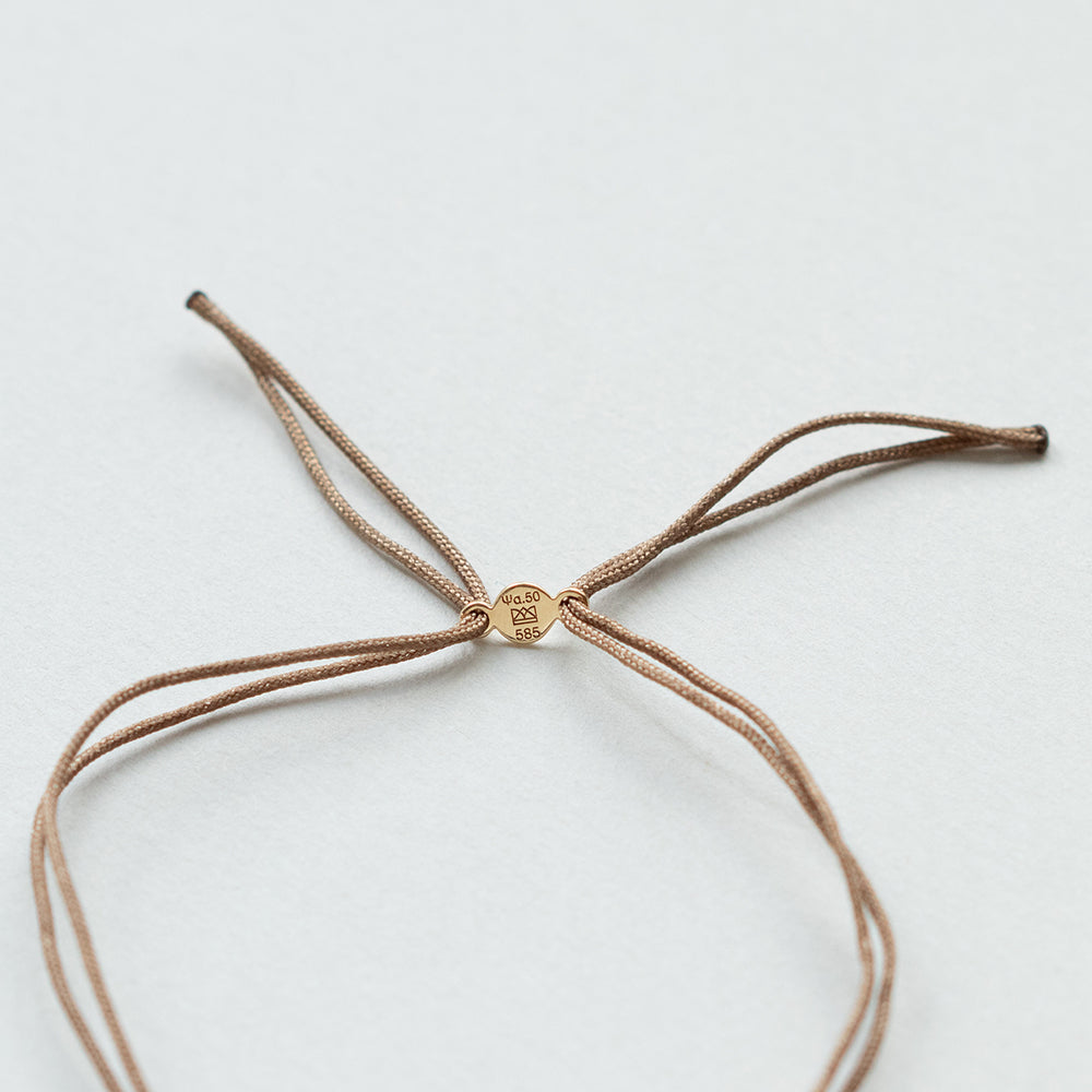 Astro rainbow βραχιόλι με κλωστή κίτρινο χρυσό 14Κ