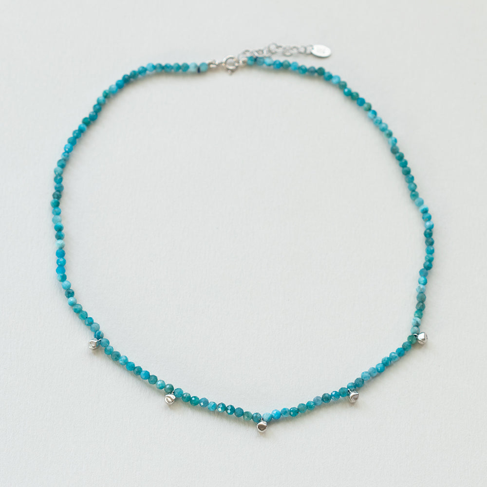 Terrestrial apatite κολιέ ασημί