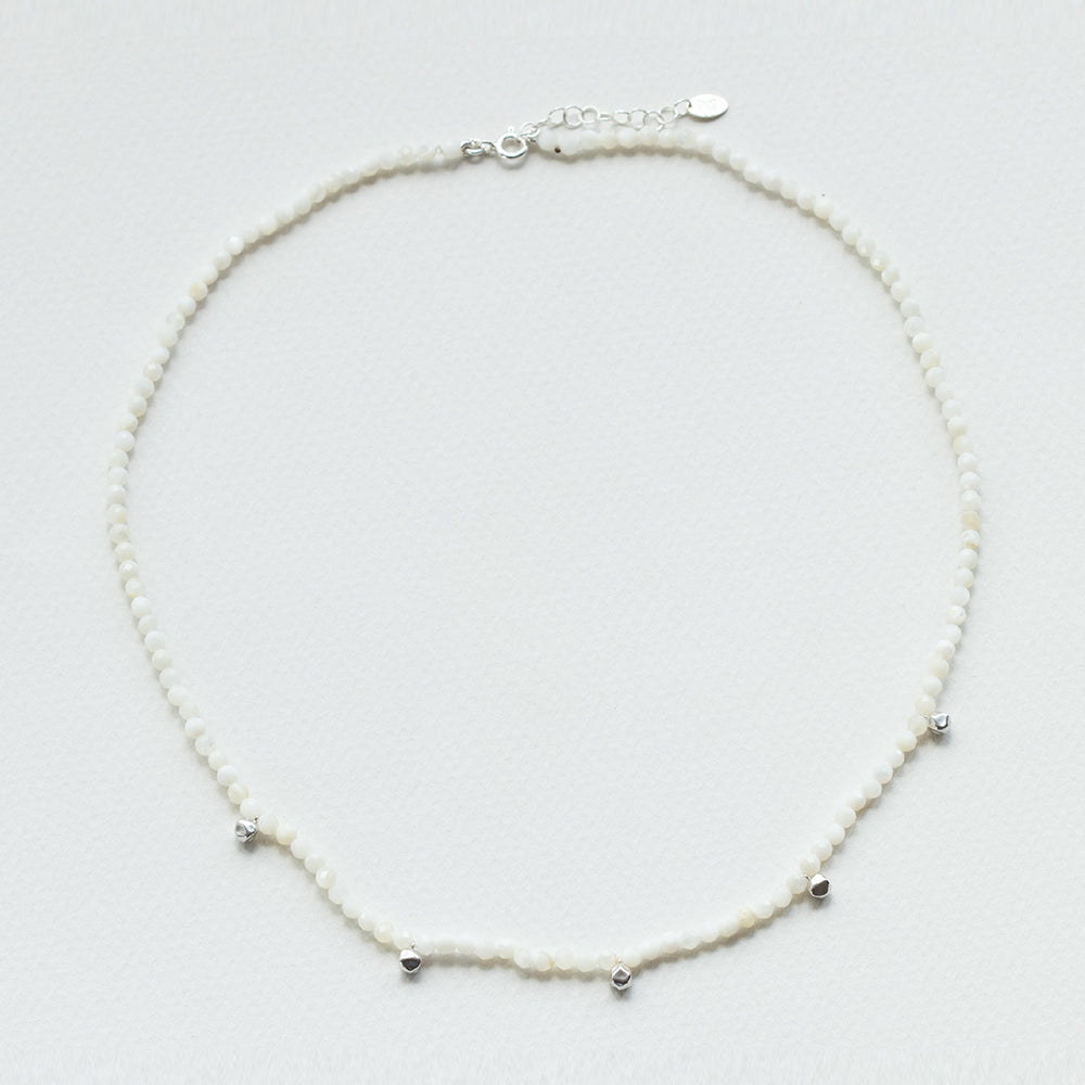 Terrestrial mother of pearl κολιέ ασημί
