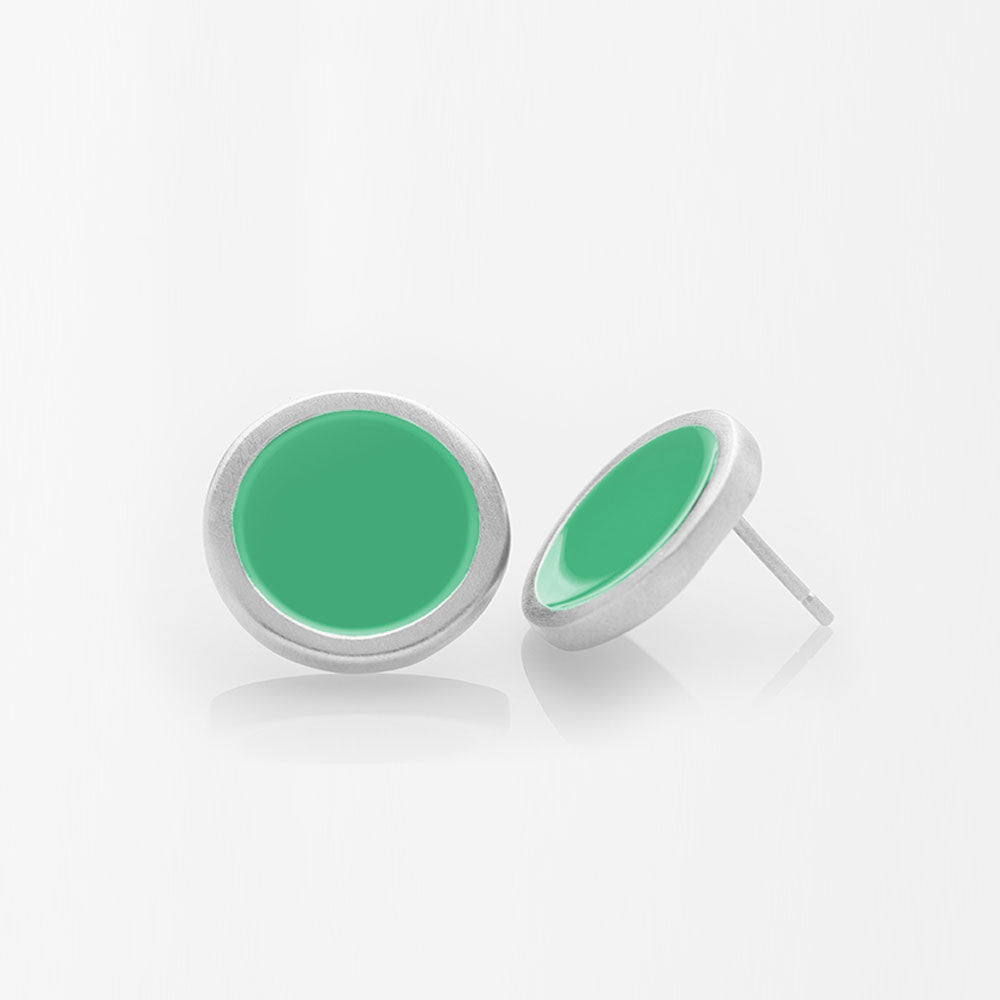Palette L σκουλαρίκια ασημί No Limits Green
