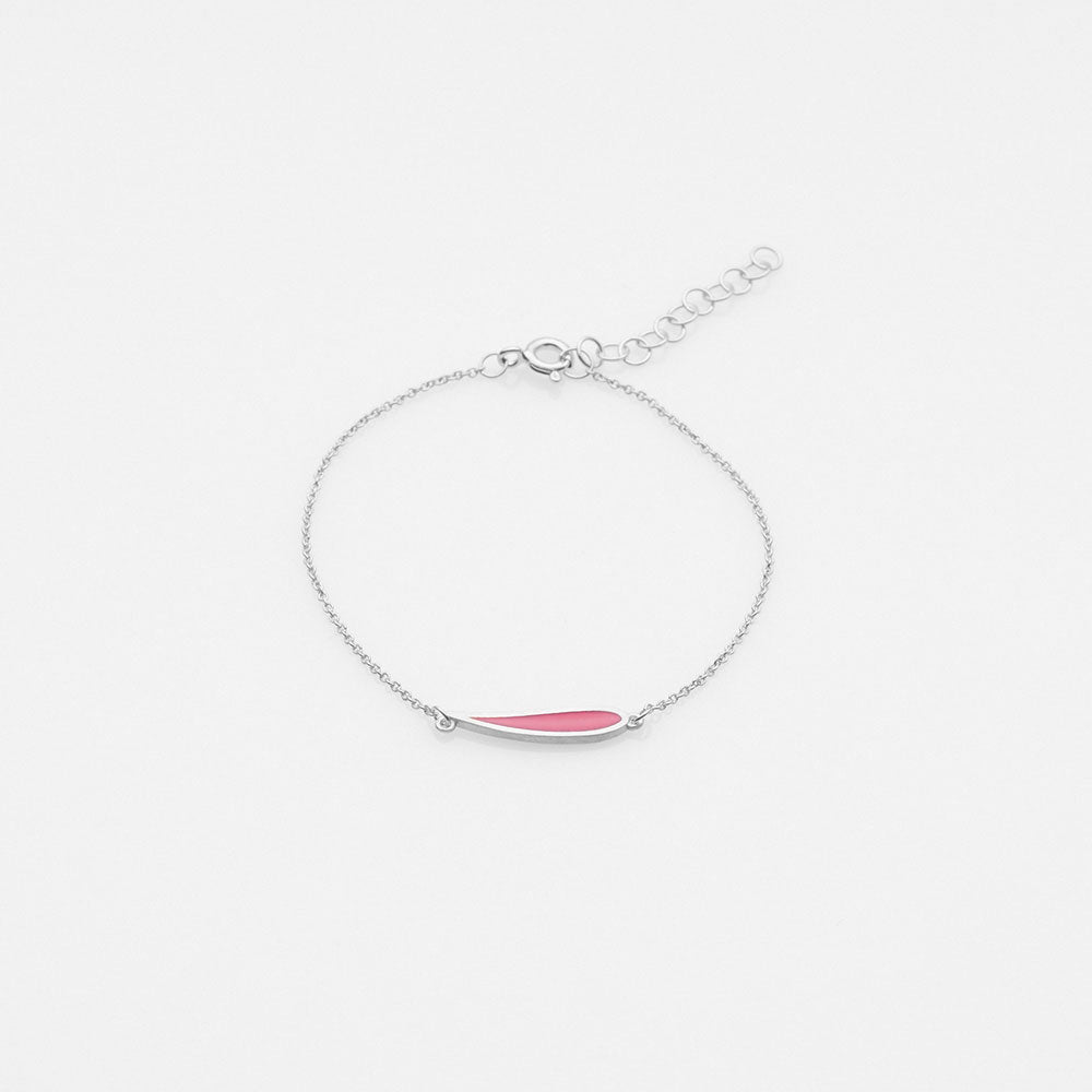 Palette Extended leaf βραχιόλι ασημί Too Much Fuchsia