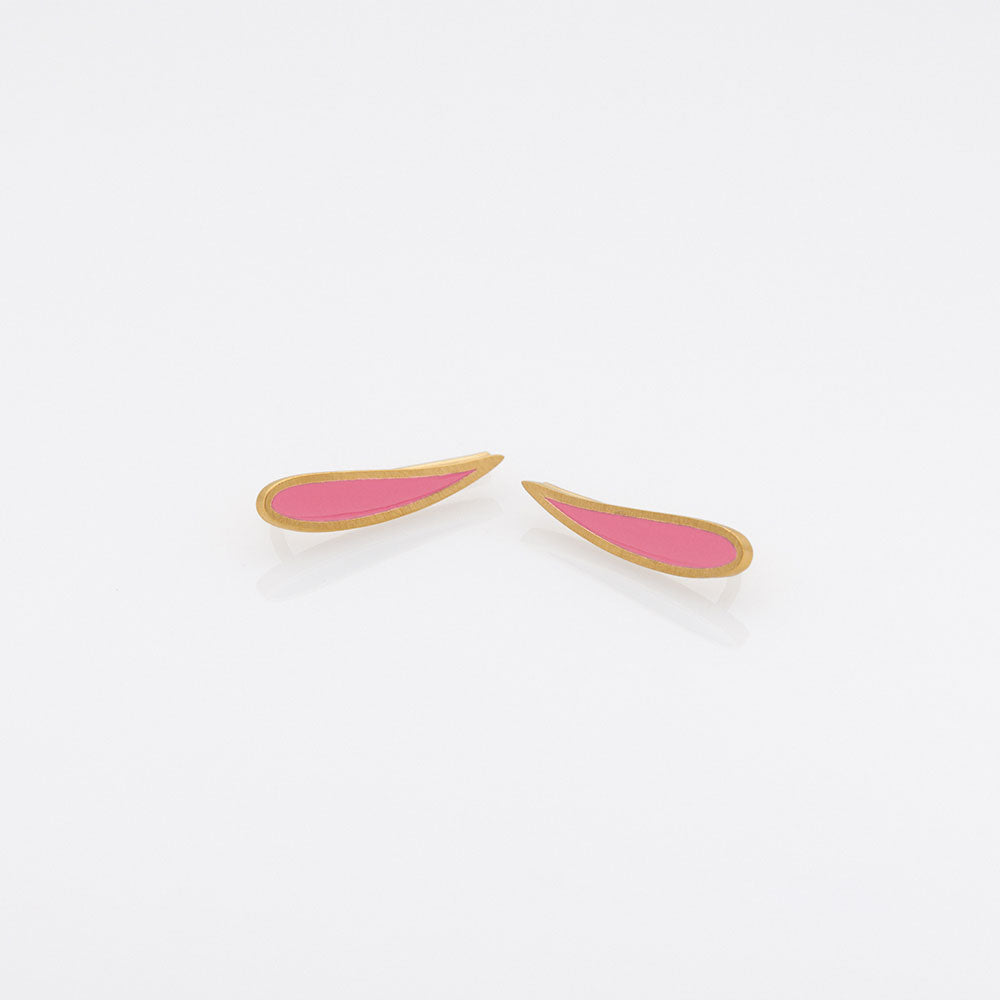 Palette Extended leaf σκουλαρίκια χρυσό Too Much Fuchsia