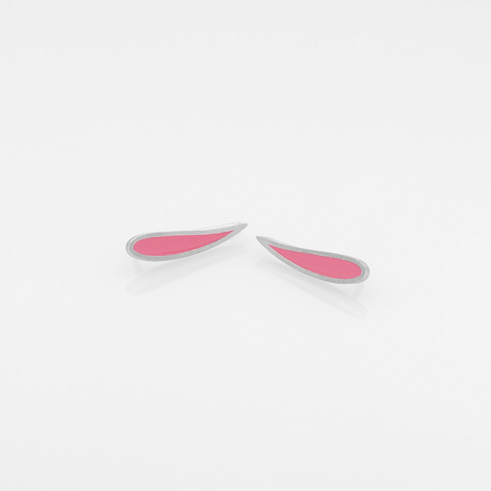 Palette Extended leaf σκουλαρίκια ασημί Too Much Fuchsia