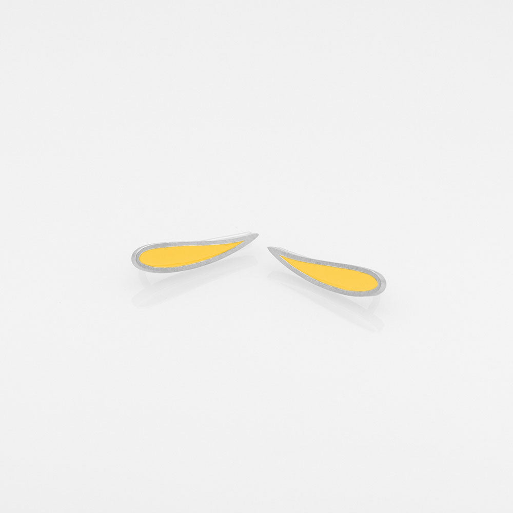 Palette Extended leaf σκουλαρίκια ασημί Shamelessly Yellow