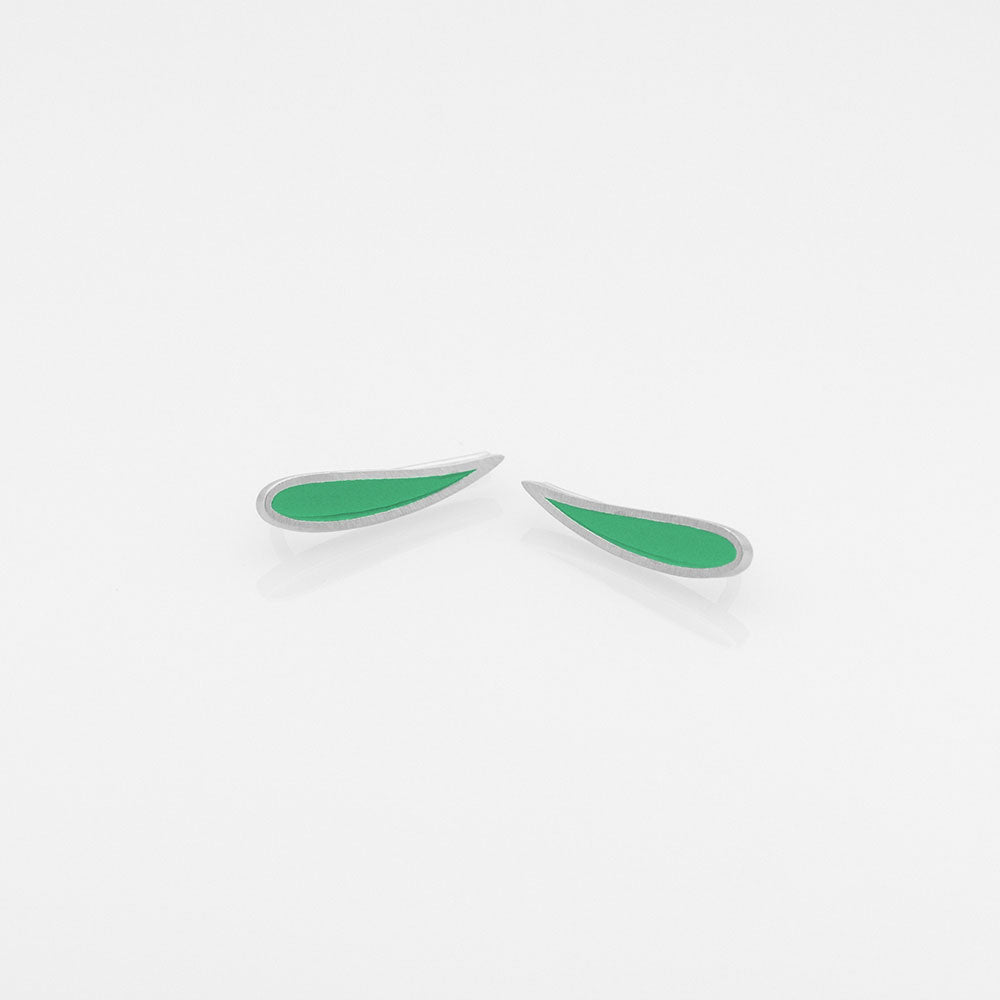 Palette Extended leaf σκουλαρίκια ασημί No Limits Green