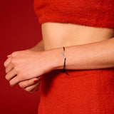 Pinky Promise Lucky Charm 2026 βραχιόλι ασημί με μαύρο κορδόνι