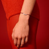 Pinky Promise Lucky Charm 2026 βραχιόλι ασημί με μπορντώ κορδόνι