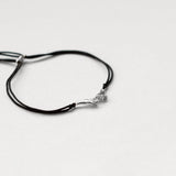 Pinky Promise Lucky Charm 2026 βραχιόλι ασημί με μαύρο κορδόνι